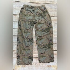 Vintage Original Cold Storage Pajama Pants Pockets Whitetail Deer Size Large T